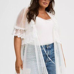 Lace Ruffle Tier Kimono